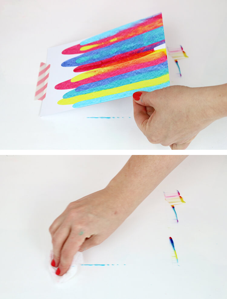 DIY art project idea - how to make paint scrape art