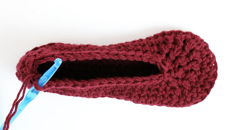 round 7 - crochet slippers pattern 