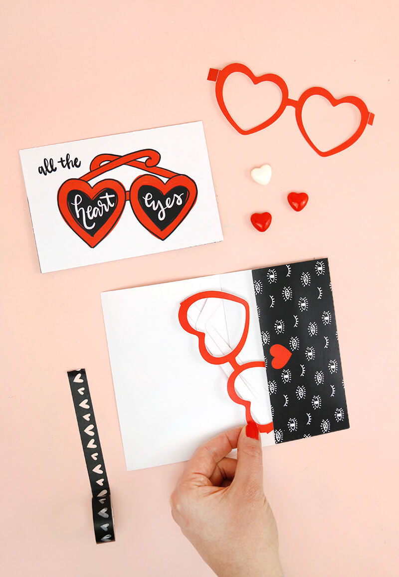 Free Printable Valentine Cards with Heart Glasses Persia Lou