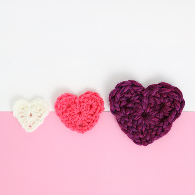 how to crochet hearts - free crochet heart pattern