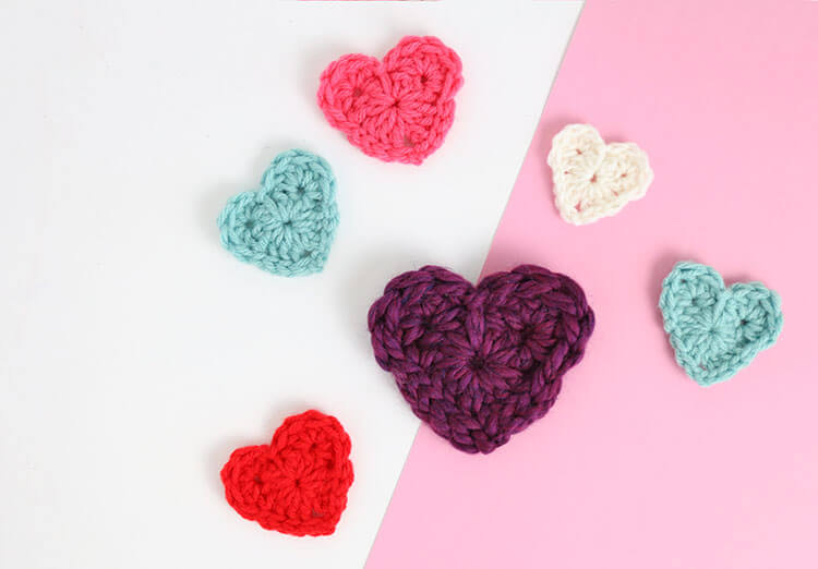how to crochet hearts - free crochet heart pattern