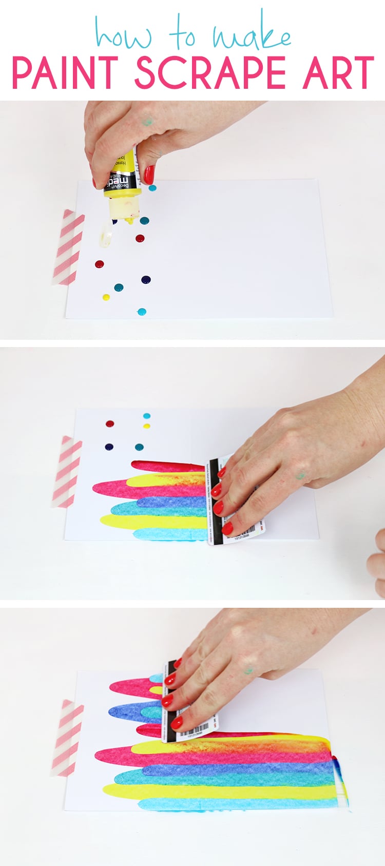 diy paint scrape art