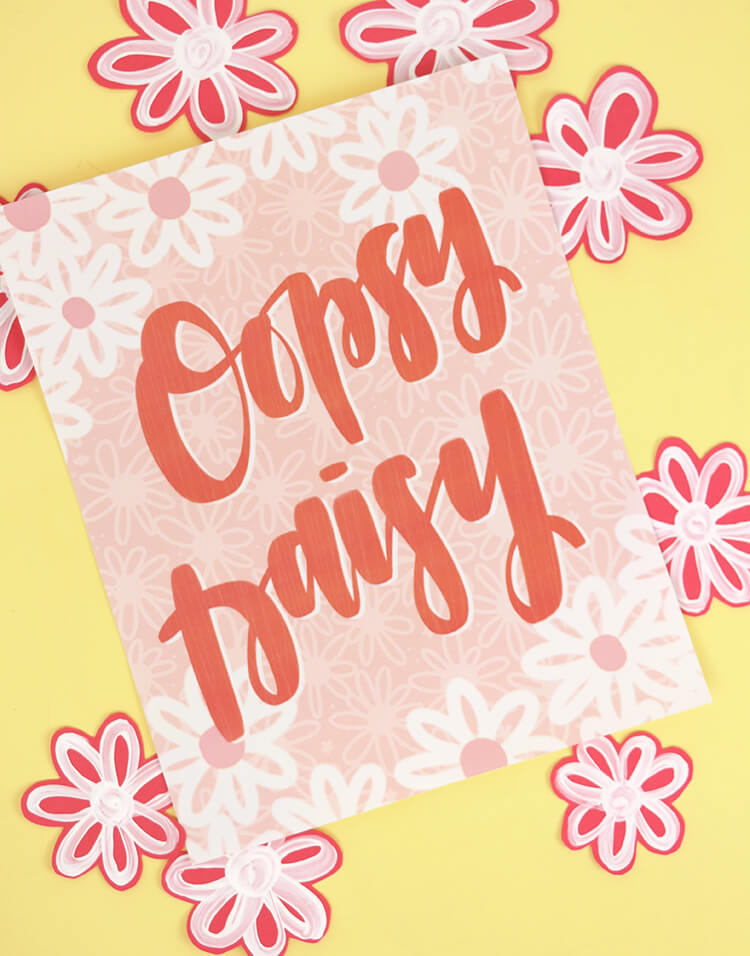 free hand lettered spring printables - oopsy daisy
