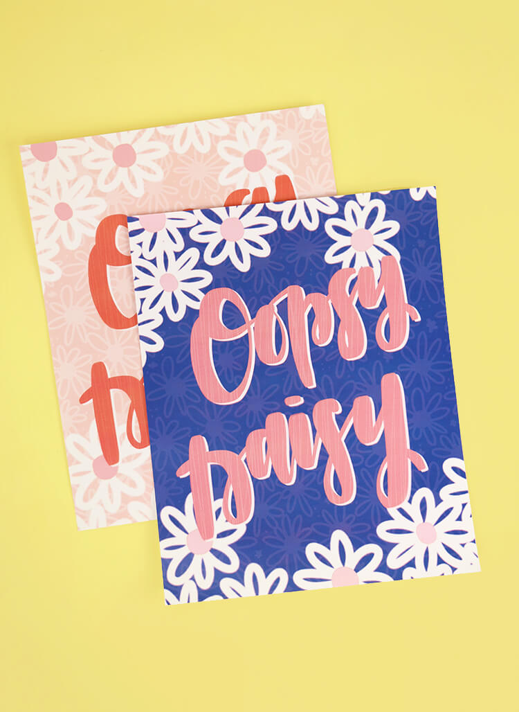 free hand lettered spring printables - oopsy daisy