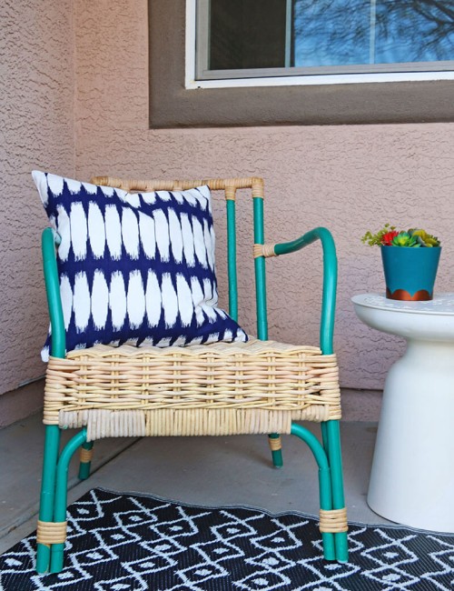 simple patio chair upgrade - painted rattan chair