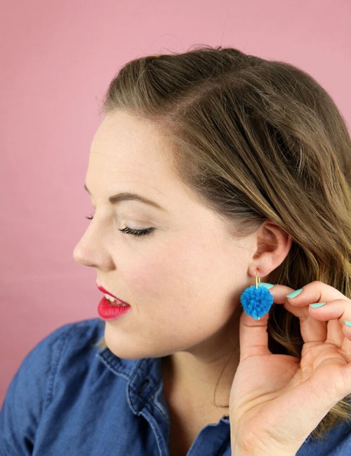 DIY Pom Pom Earrings