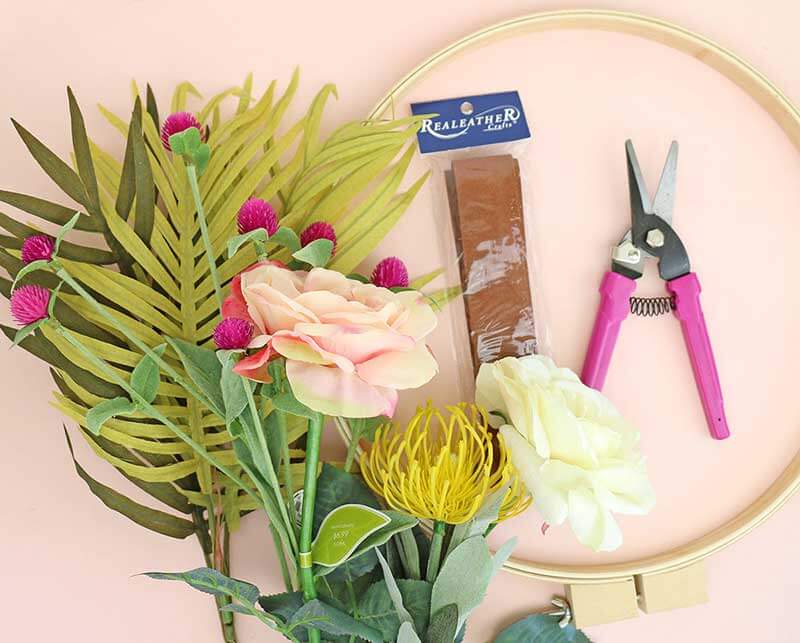 DIY Modern Spring Wreath supplies