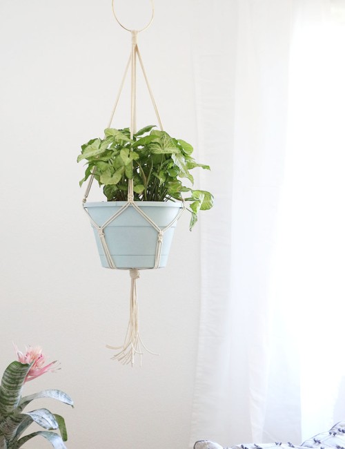 learn how to make your own simple diy macrame plant hanger - full photo instructions - perfect for beginners