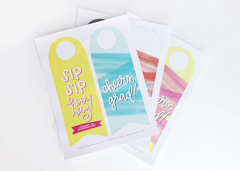 printed grad gift bottle tags