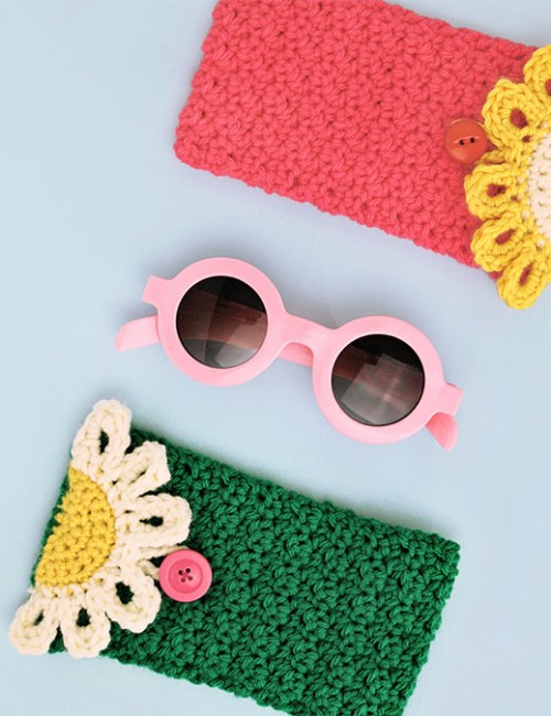 crochet sunglass pouches