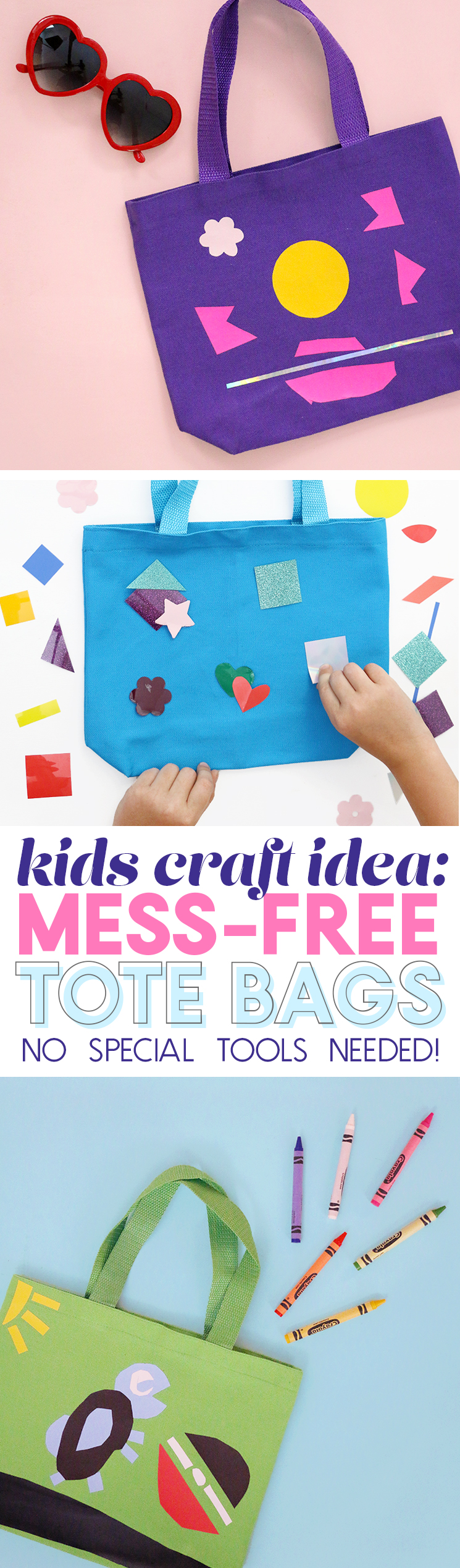 Kids Craft Idea: Easy and Mess Free Tote Bag Craft - Persia Lou