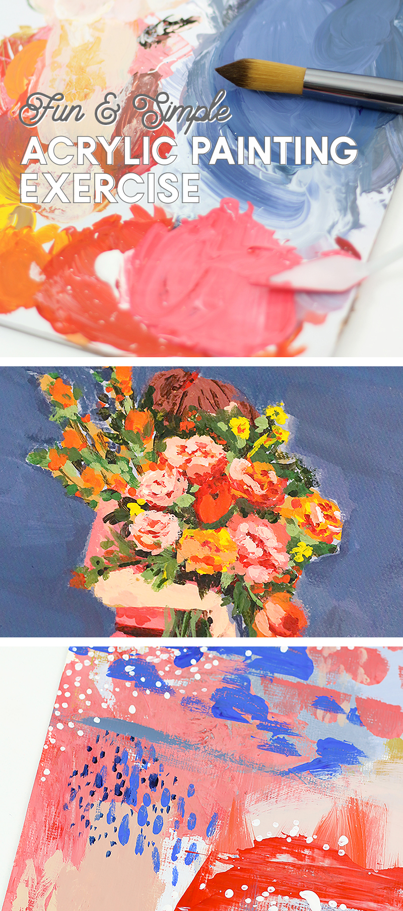 this fun and simple acrylic painting exercise allows you to develop your skills, stay loose, and produce some great pieces at the same time
