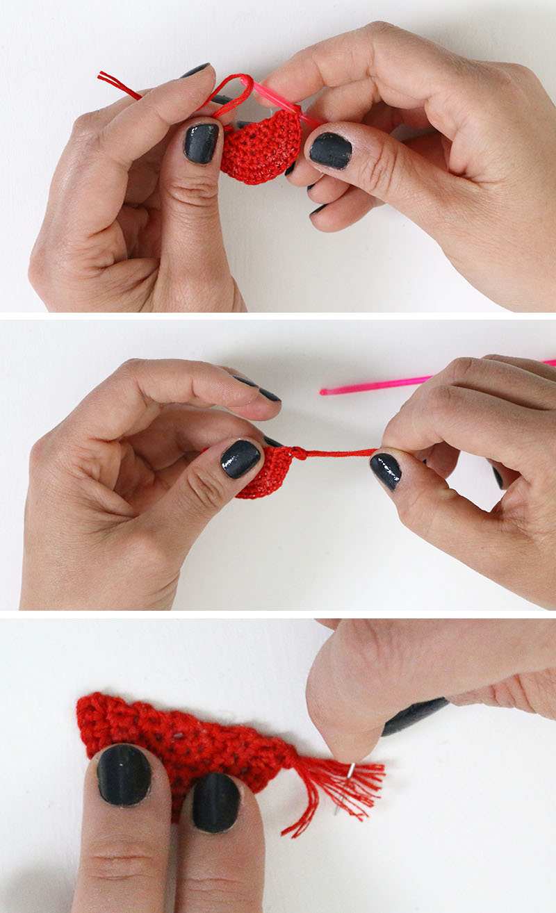 add tassels - crochet earrings