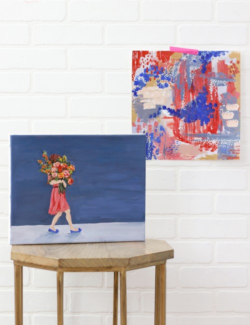 acrylic painting technique - how to paint two paintings at once