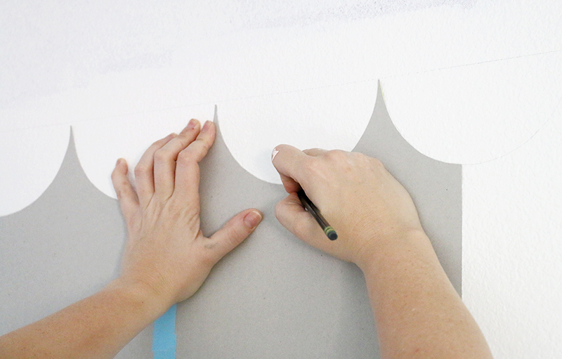 make template for diy scalloped wall