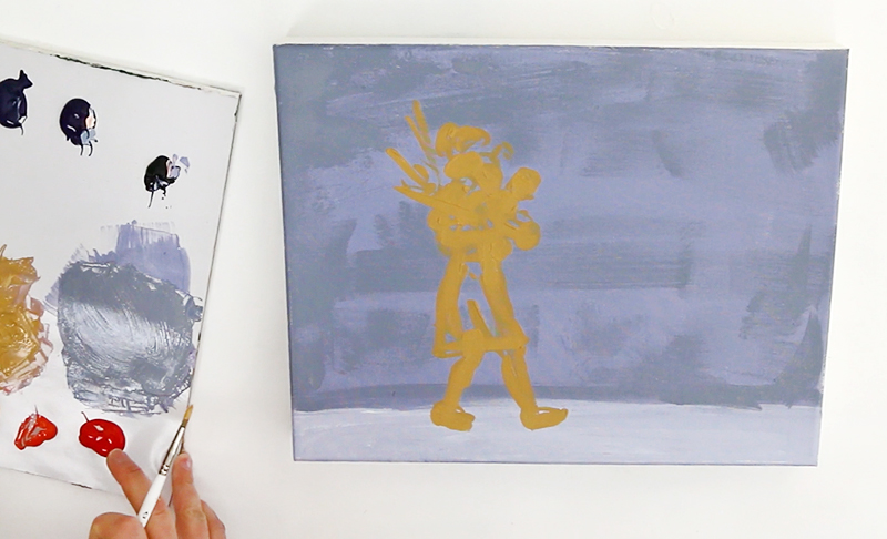 rough sketch - acrylic painting technique - paint two paintings at once