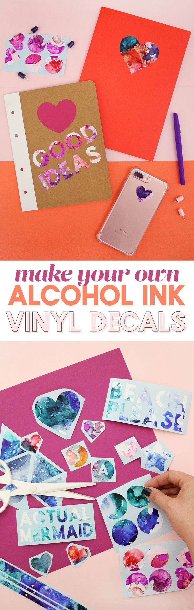 learn how to make cool abstract alcohol ink art on vinyl and turn it into awesome colored decals