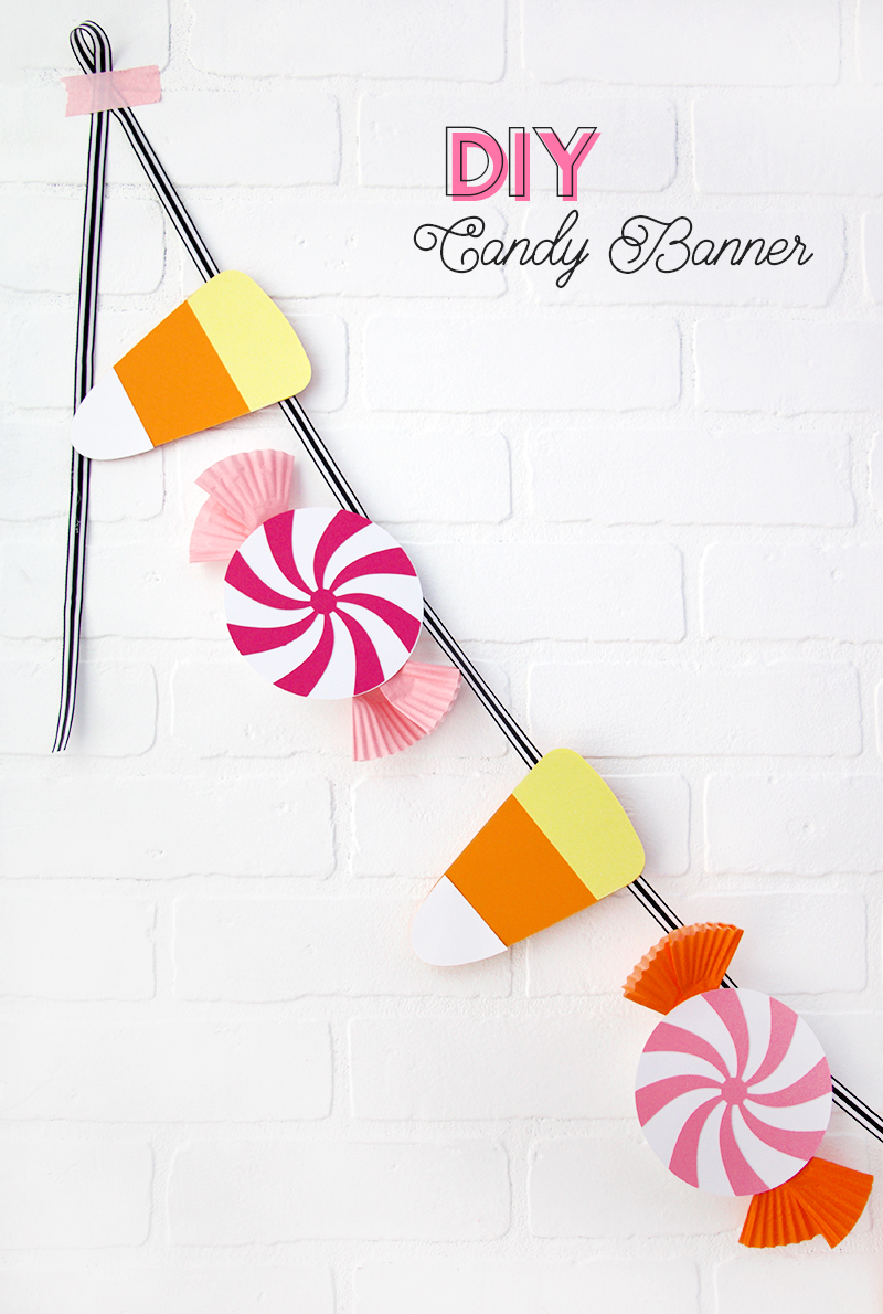 How to make a DIY Candy Banner for Halloween - cute Halloween party decorations