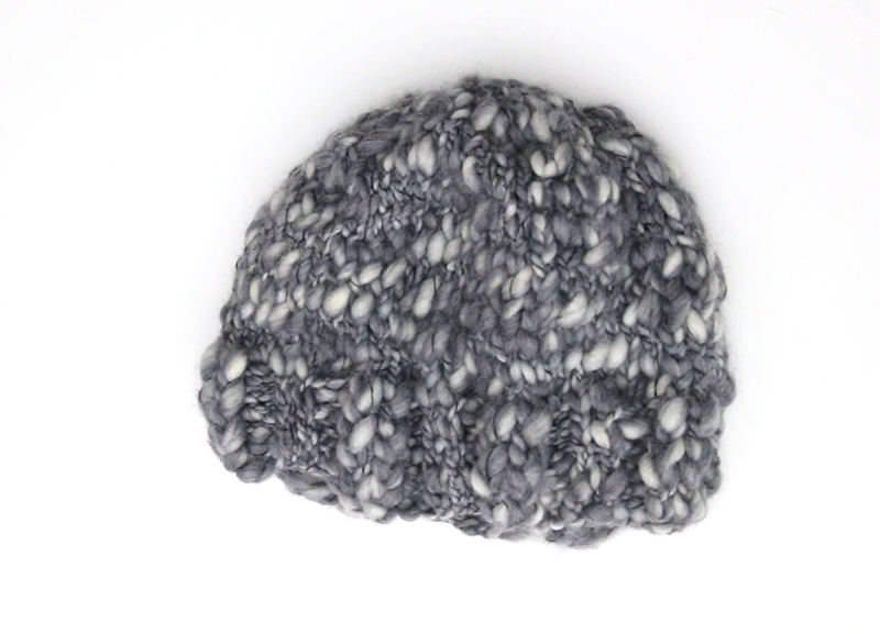 simple thick and thin knit hat finished hat