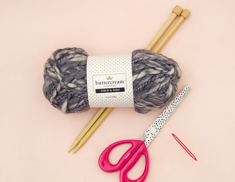thick and thin knitted hat supplies