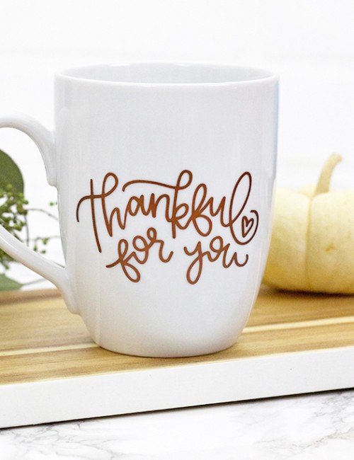 thankful for you diy thanksgiving mug - thanksgiving svg cut file