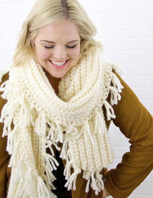chunky ribbed scarf - free crochet pattern