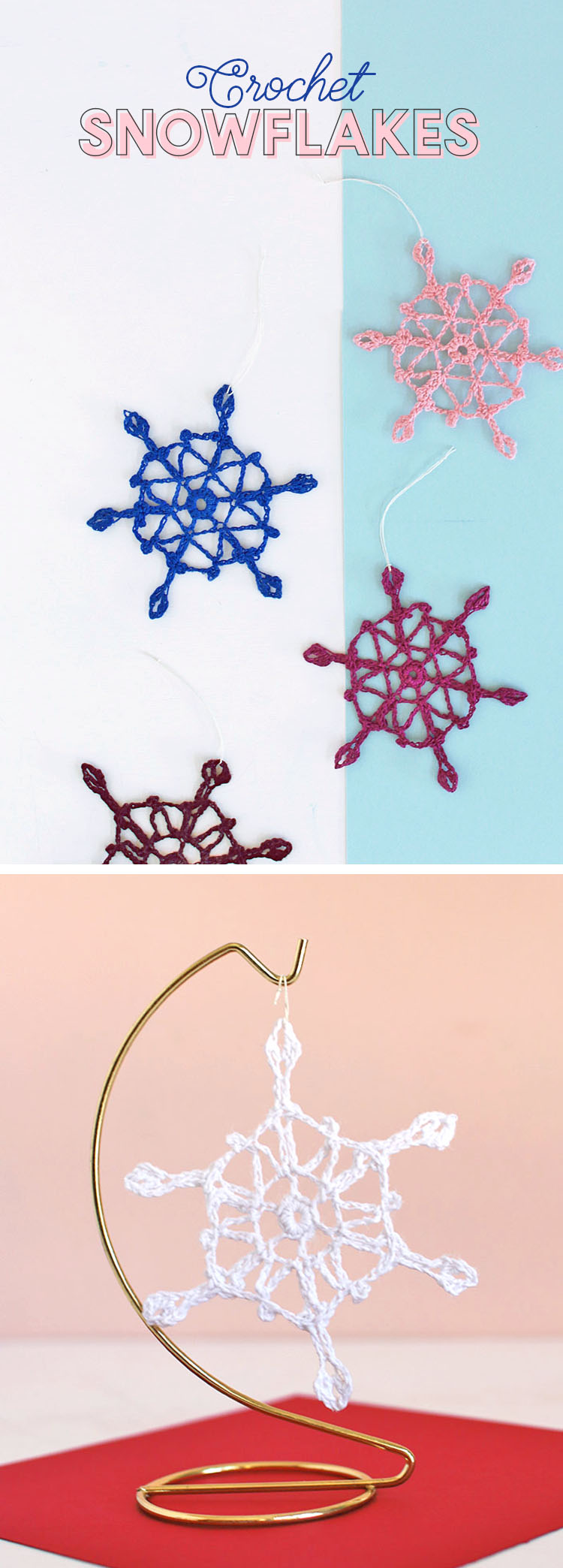 make your own crochet snowflake ornaments - free pattern