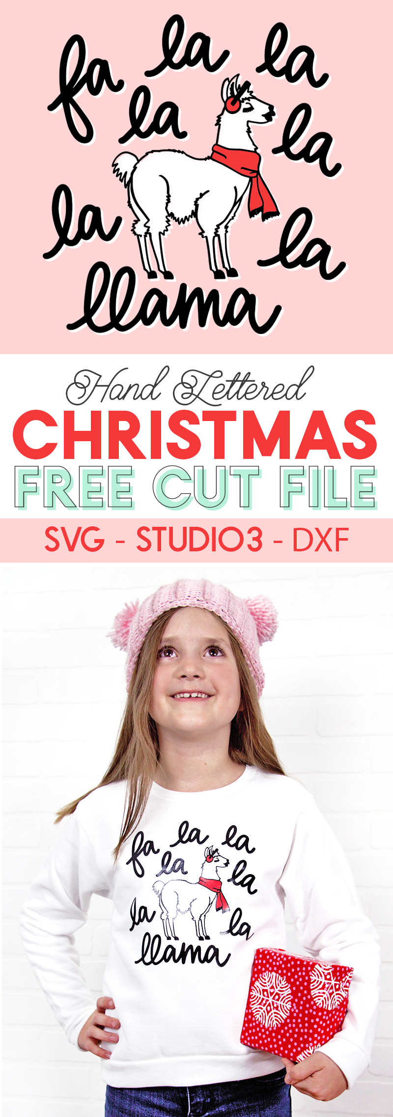 Download Fa La Llama Diy Llama Christmas Sweater With Free Cut File Persia Lou PSD Mockup Templates