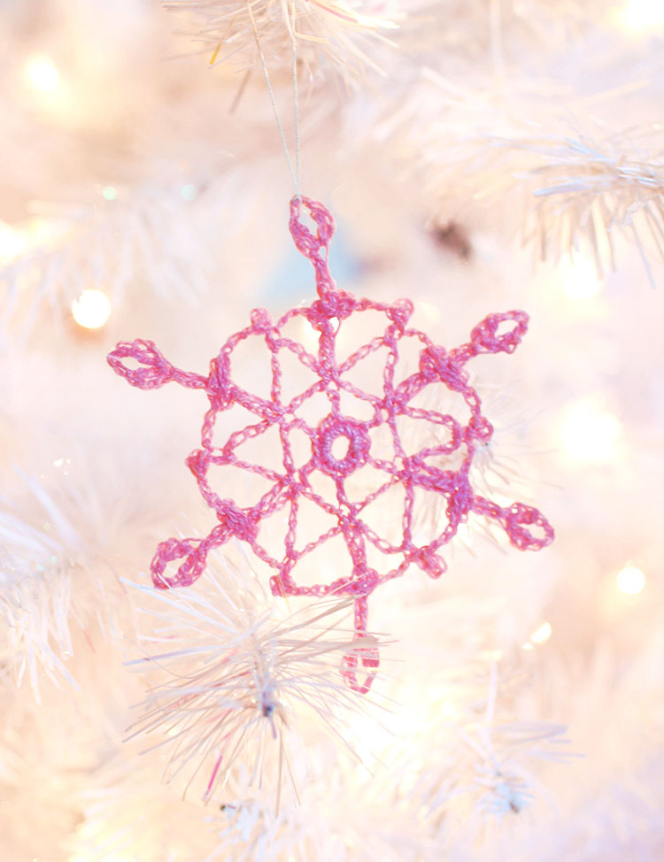 crochet snowflake pattern - make your own colorful snowflake ornaments