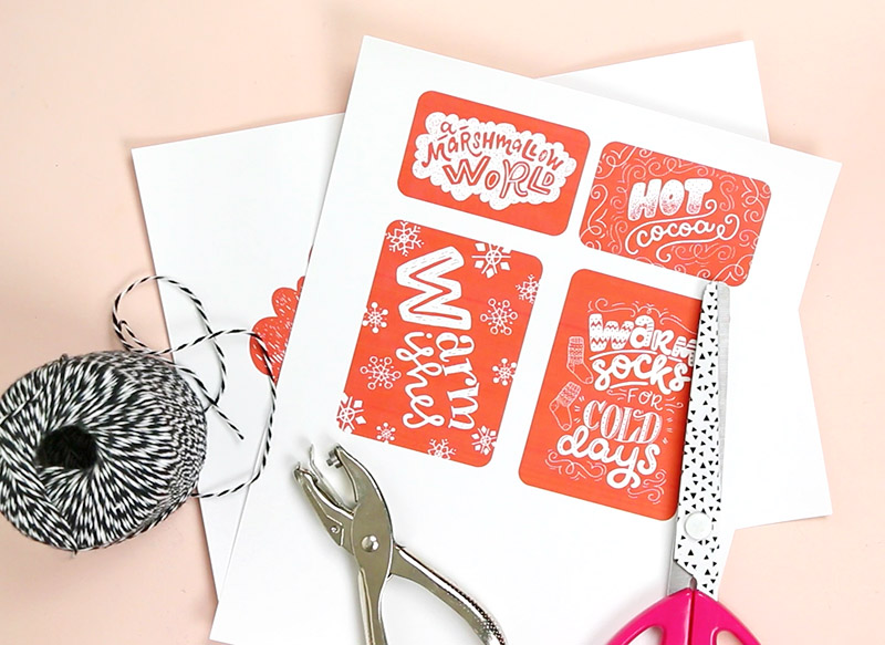 cut tags - diy christmas gift basket