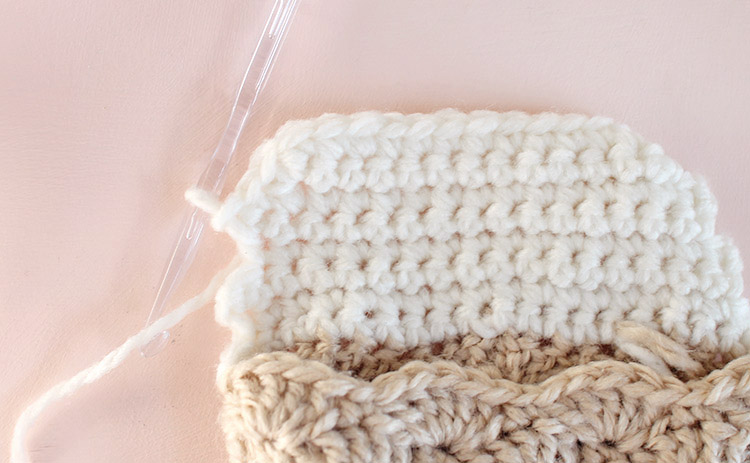 crochet stocking - forming the heel step three