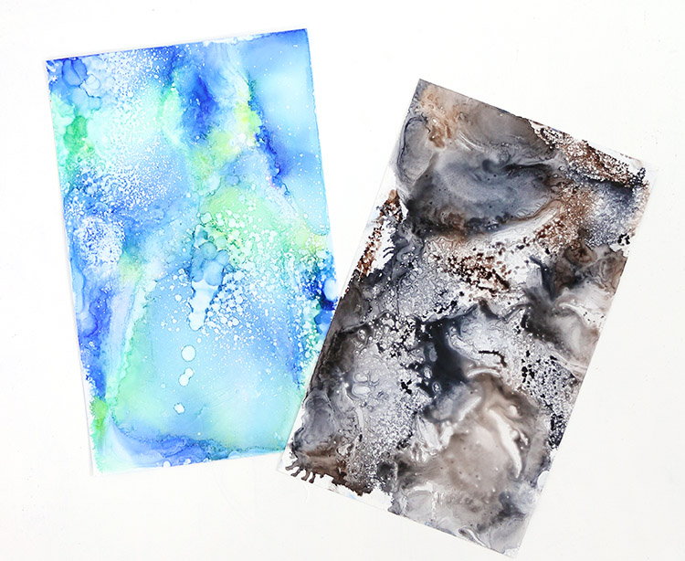 alcohol ink shrinky dink earrings