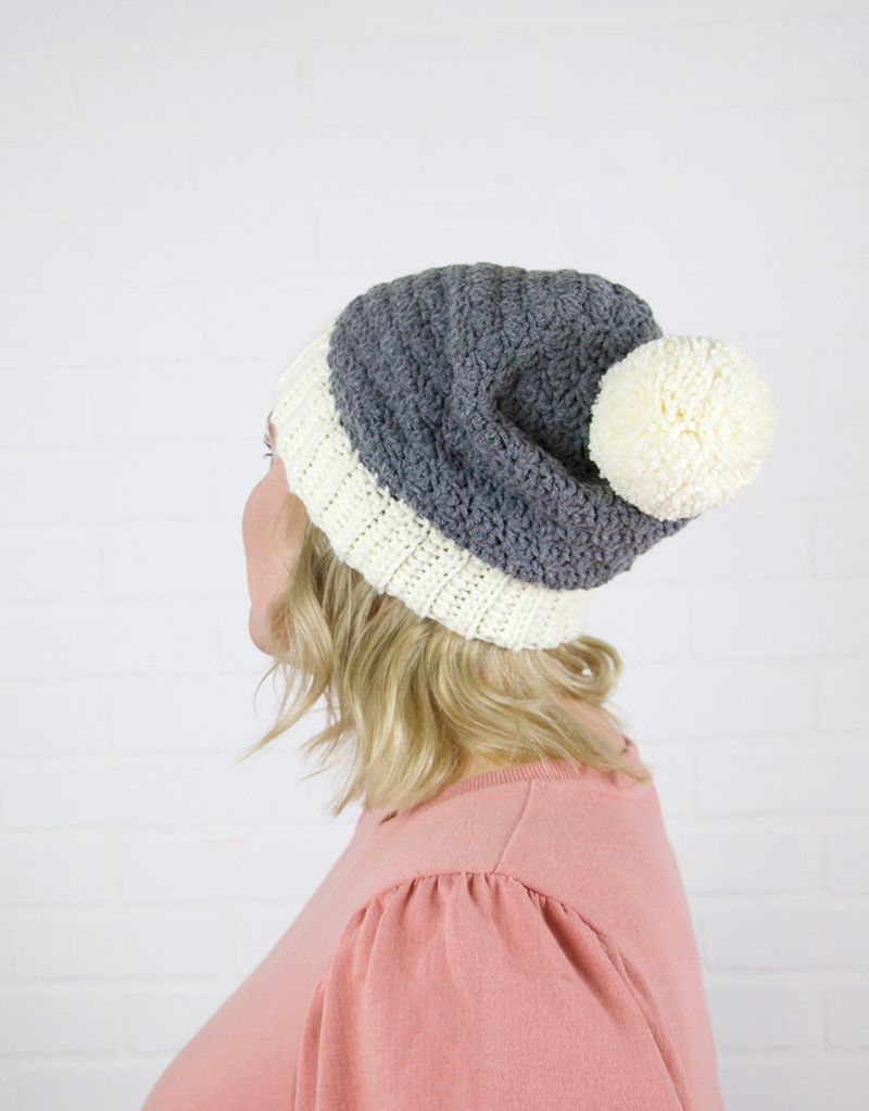 slouch shell crochet hat pattern back