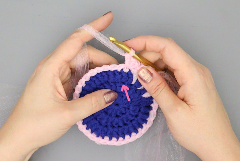 spike stitch placement crochet scrubbie pattern