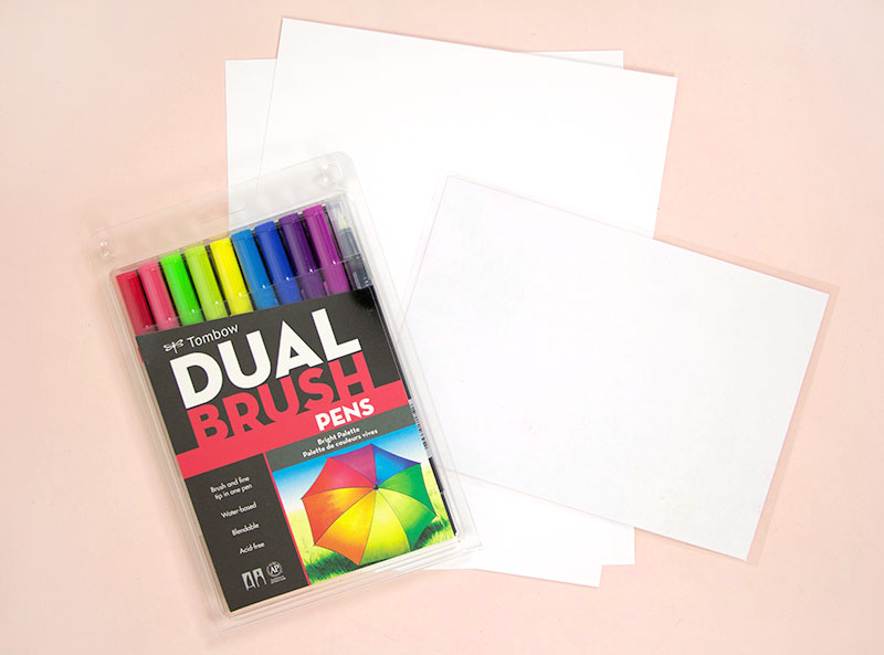 tombow brush pen tutorial supplies