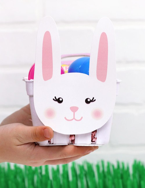 printable easter bunny treat basket diy