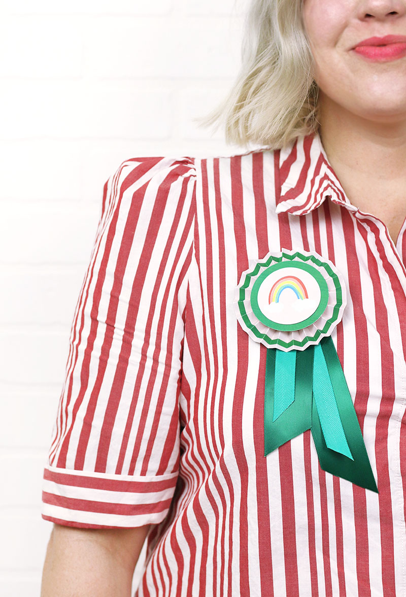 wearing st. patrick's day ribbon