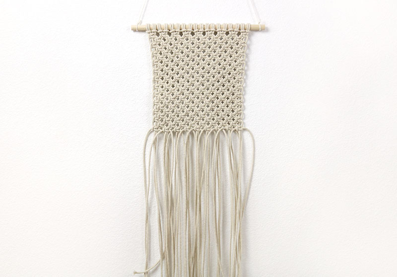 finished macrame wall hanging