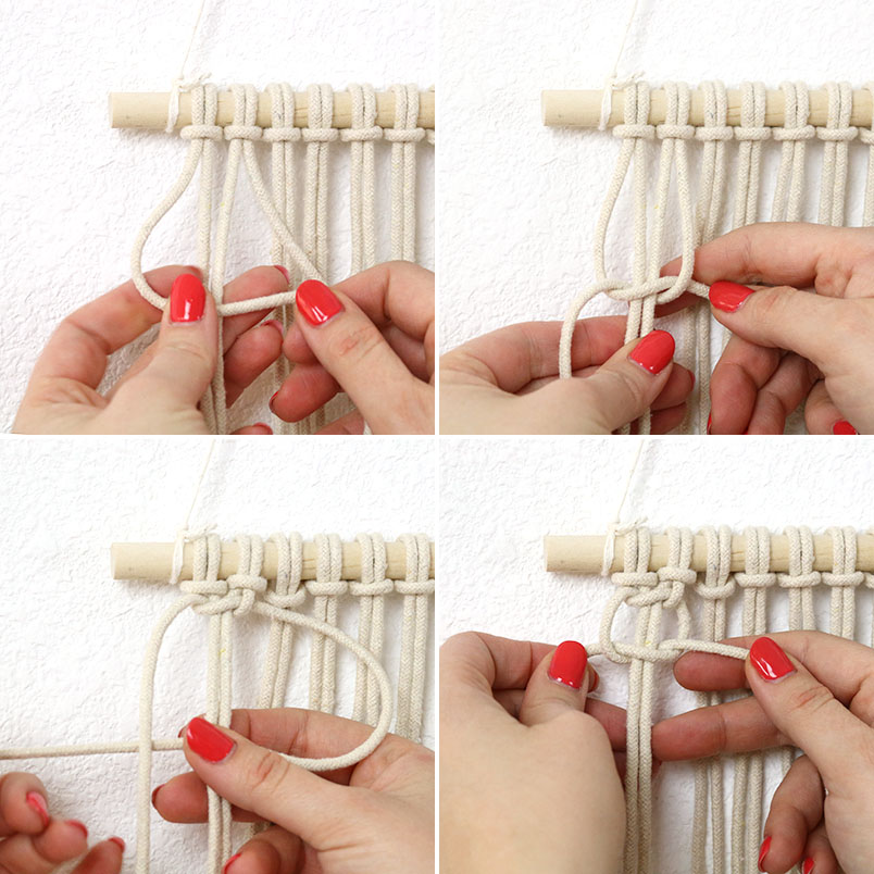 how to make a macrame square knot