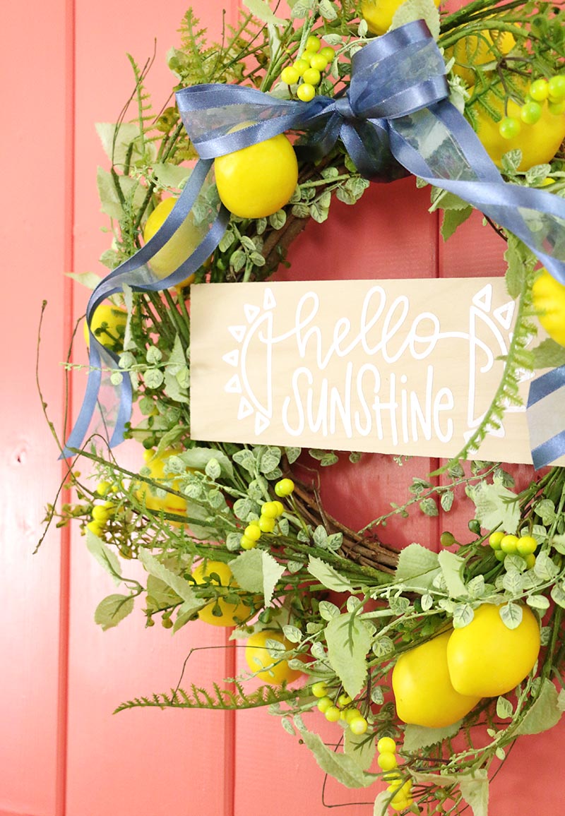 DIY Hello Sunshine Lemon Wreath