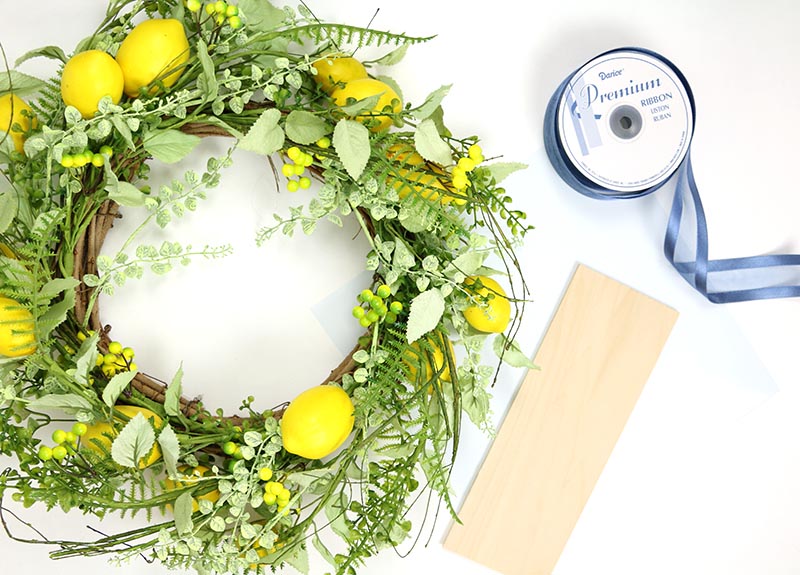 diy summer lemon wreath sign supplies