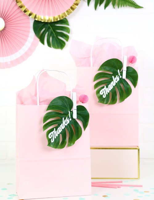 DIY tropical party favor gift bags