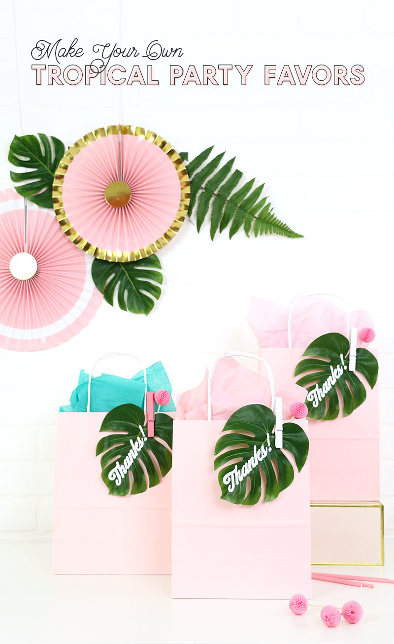 DIY Tropical Party Favor Gift Bags