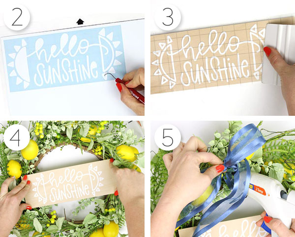 how to make diy hello sunshine lemon wreath