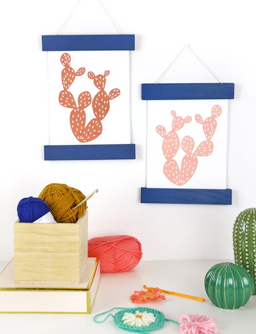 colorful diy magnetic print hangers