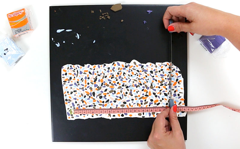 cut diy terrazzo clay to size