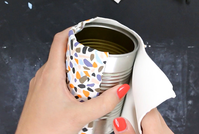 roll diy terrazzo clay around can