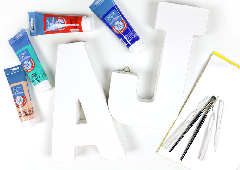 diy brushstroke monogram supplies