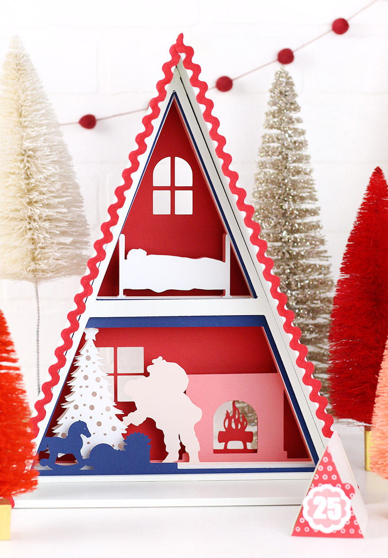 christmas santa scene in silhouette advent calendar