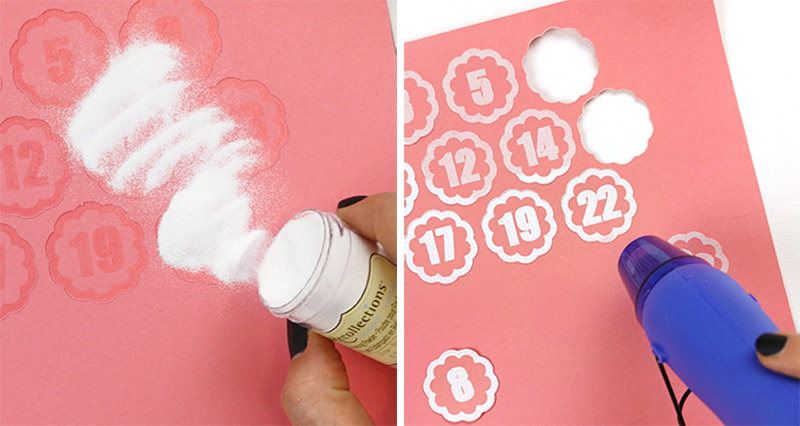 heat embossing numbers for silhouette advent calendar